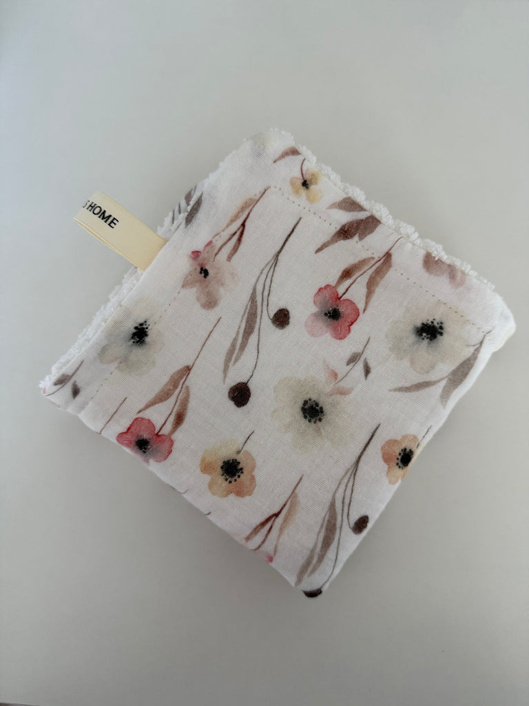 Monddoekjes bloemen LIN & AL’S HOME – Badstof & Hydrofiel (Set van 2)