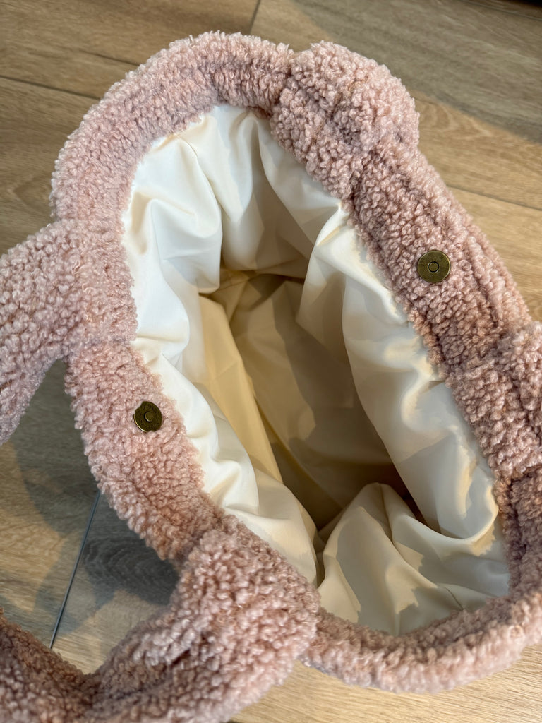 Smiley LIN & AL'S HOME mini handbag teddy - Zand