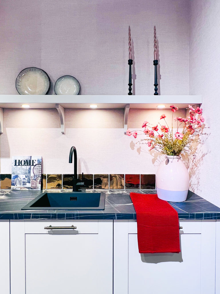 Theedoeken Wafel katoen Roest Brique - SET 4 stuks