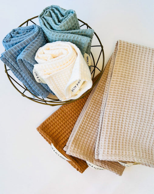 Theedoeken wafelkatoen LIN & AL'S HOME